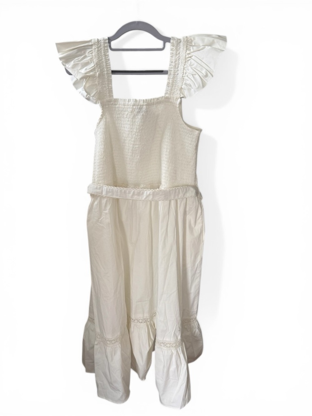 Leota Cream Smocked Bodice Ruffle-Strap Dress - Picture 3 of 3
